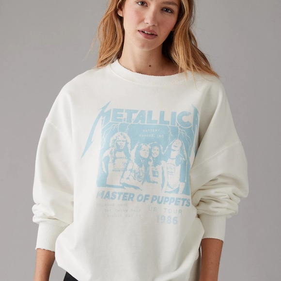 American Eagle Outfitters White Crewneck Sweater #11 - Picture 2 of 10